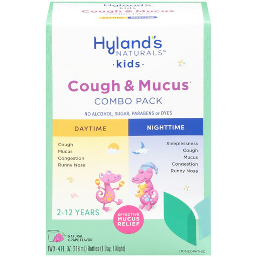 Hyland's Naturals Hyland's Naturals Kids 4 Kids Cold & Mucus Day & Night Value Pack, Grape Flavor, 8 fl oz Medicine & Drugs White Smoke