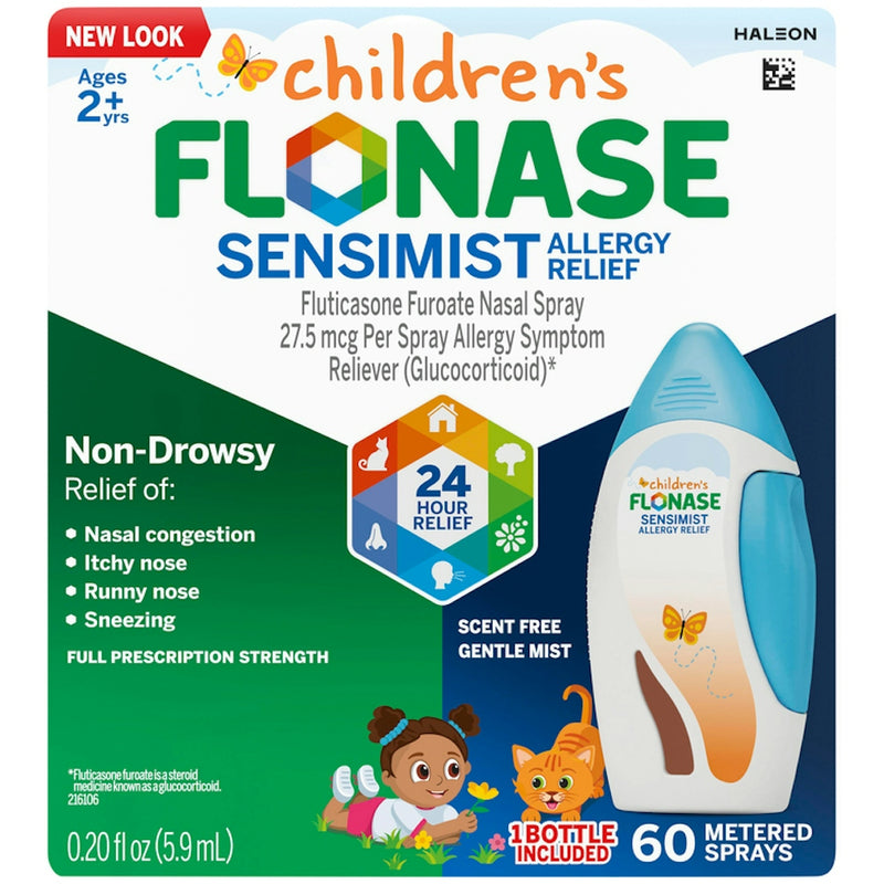 Flonase Flonase Children's Sensimist 24hr Allergy Relief Nasal Spray, Gentle Mist, Scent-Free, 60 Sprays Health & Beauty White Smoke