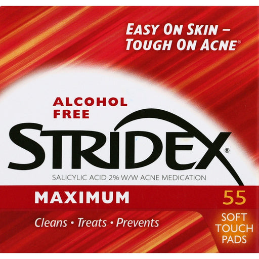 Stridex Stridex Alcohol Free Maximum Acne Medication Soft Touch Pads Acne Treatment White Smoke