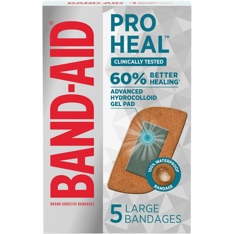 Band-Aid Band-Aid Brand Pro Heal Adhesive Bandages – Large (5 Count) Medical Tape & Bandages Gray
