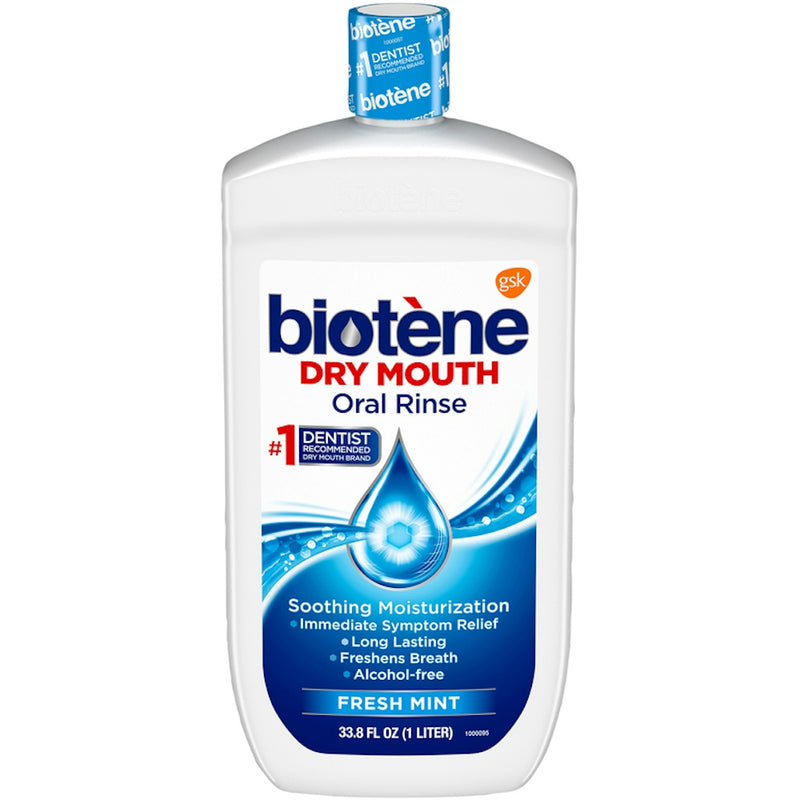Biotene Biotene Oral Rinse Mouthwash For Dry Mouth, Fresh Mint - 33.8 Fl Oz Mouthwash White Smoke
