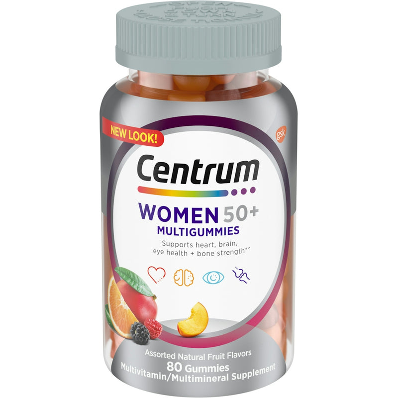 Centrum Centrum Multivitamin/Multimineral Supplement, Women 50+, Assorted Natural Fruit Flavors, Gummies Vitamins & Supplements White Smoke