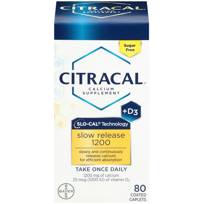 Citracal Citracal Calcium Supplement, Slow Release 1200 + D3, 80 Coated Tablets Vitamins & Supplements White Smoke