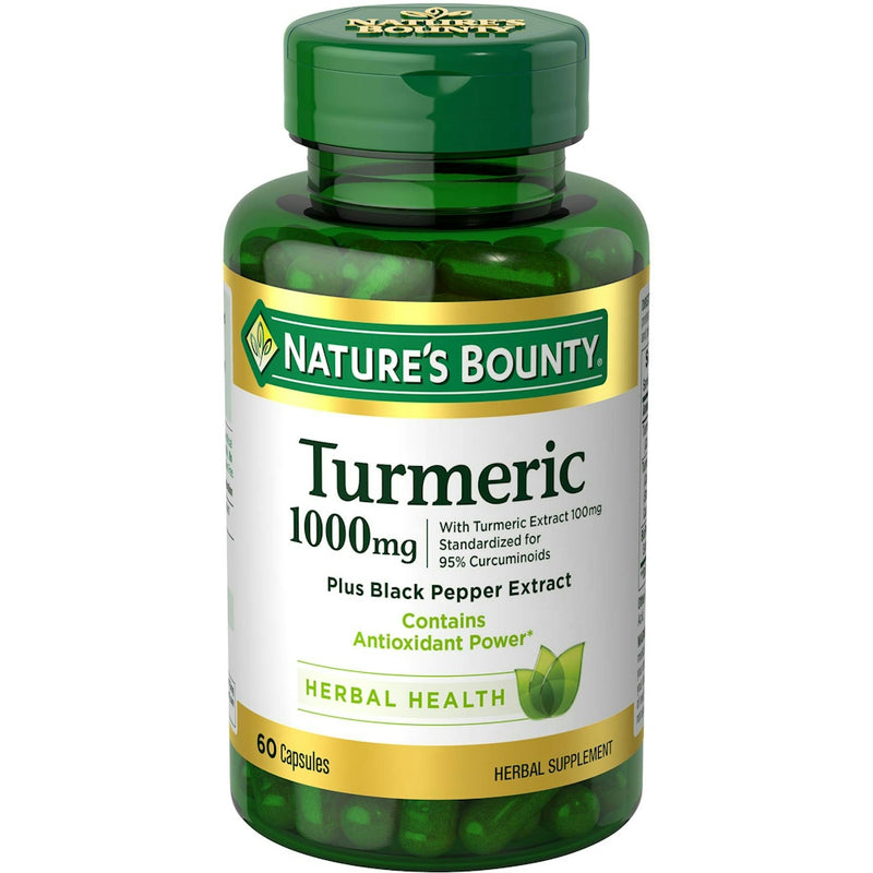 Nature's Bounty Nature's Bounty Turmeric Plus Black Pepper Extract, 1,000 Mg, 60 Capsules Vitamins & Supplements White Smoke