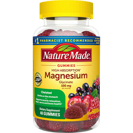 Nature Made Nature Made Mixed Berry High Absorption Magnesium Glycinate Dietary Supplement, 100 Mg Vitamins & Supplements White Smoke