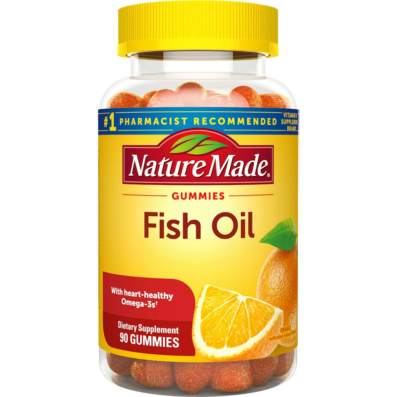 Nature Made Nature Made Fish Oil Gummies, 90 Count, With Heart-Healthy Omega 3s 57 Mg, In Delicious Strawberry, Lemon, & Orange Vitamins & Supplements White Smoke