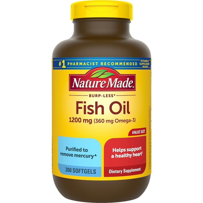 Nature Made Nature Made Fish Oil, 1200 Mg, Softgels, Value Size Vitamins & Supplements White Smoke