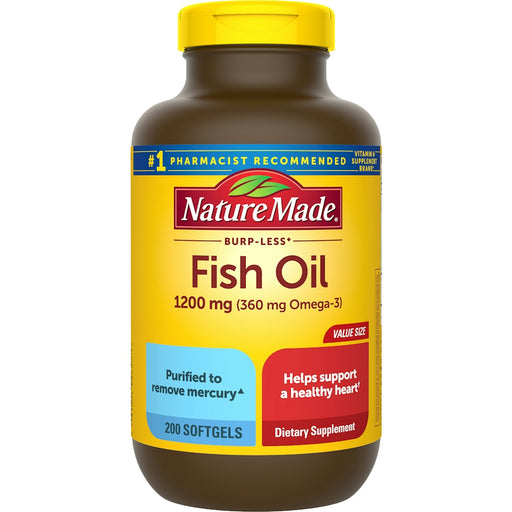 Nature Made Nature Made Fish Oil, 1200 Mg, Softgels, Value Size Vitamins & Supplements White Smoke