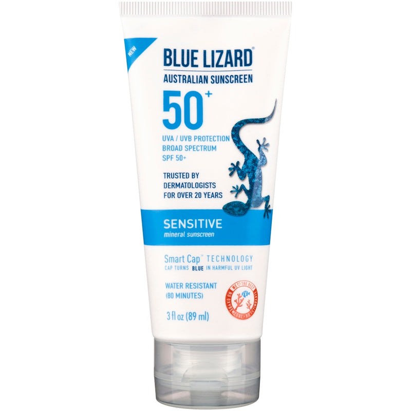 Blue Lizard Blue Lizard Sensitive Sunscreen Tube - SPF 50 - 3 Fl Oz Sunscreen White Smoke