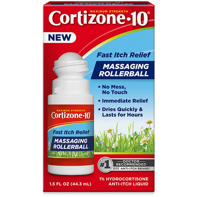 0 Cortizone 10 Anti Itch Liquid, Massaging Rollerball, Maximum Strength 1.5 Fl Oz First Aid Lavender Default Title