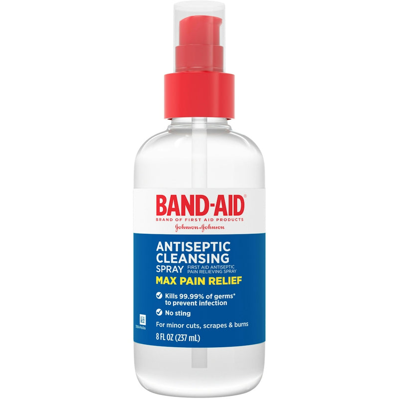 Band-Aid Band-Aid Antiseptic Cleansing Spray, Max Pain Relief 8 Fl Oz First Aid White Smoke