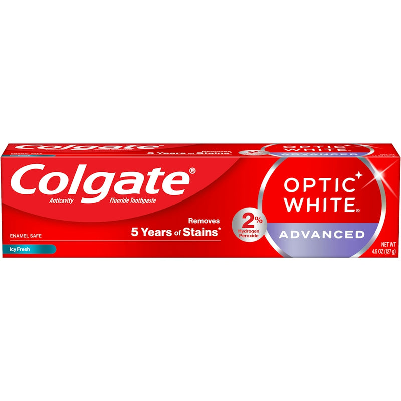 Colgate Colgate Optic White Advanced Anticavity Fluoride Icy Fresh Toothpaste 4.5 Oz Toothpaste Red