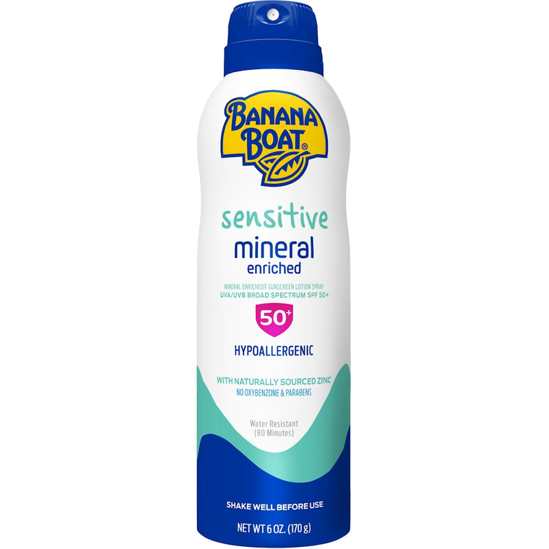 Banana Boat Banana Boat Sensitive Mineral Sunscreen Spray – SPF 50 (6 oz) Sunscreen White Smoke