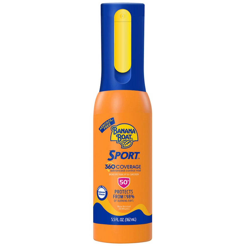 Banana Boat Banana Boat Sport 360 Coverage Advanced Control Mist Sunscreen Sprayer - SPF 50 - 5.5 Fl Oz Sunscreen White Smoke
