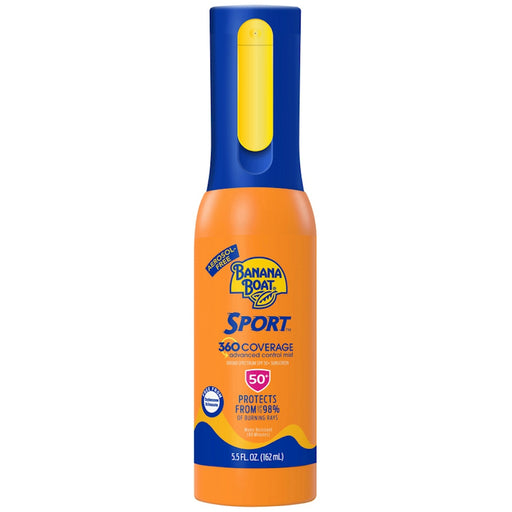 Banana Boat Banana Boat Sport 360 Coverage Advanced Control Mist Sunscreen Sprayer - SPF 50 - 5.5 Fl Oz Sunscreen White Smoke