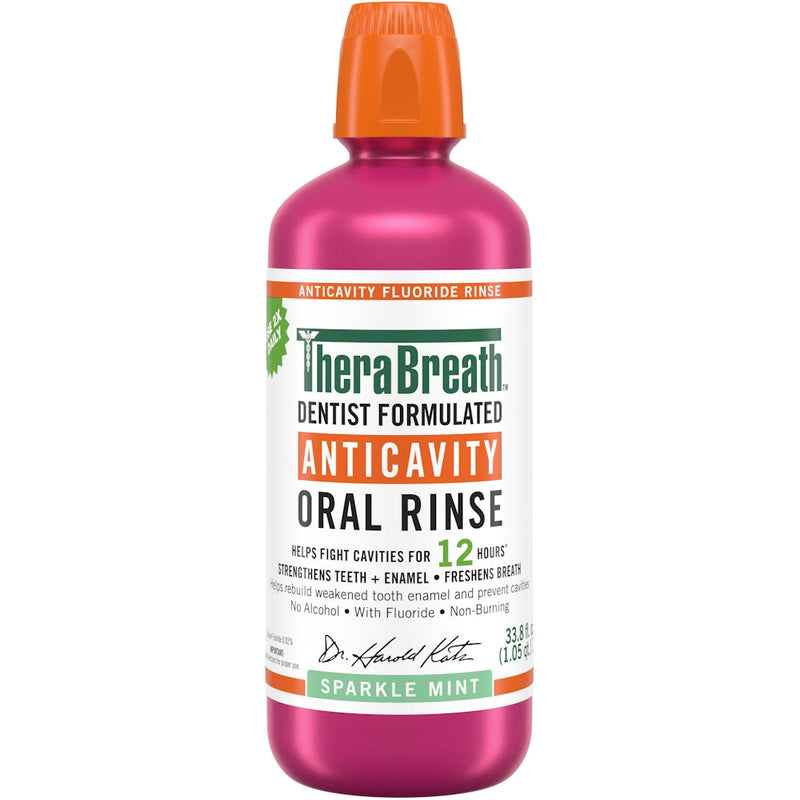 TheraBreath TheraBreath Healthy Smile Sparkle Mint Oral Rinse, 16 Fl Oz Mouthwash White Smoke