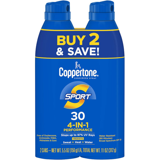 Coppertone Coppertone Sport C Spray Spf30 11 Oz Twin Pack Aero Personal Care Dark Cyan