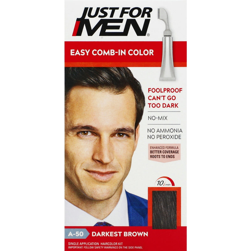 Just For Men Just For Men Easy Comb-In Color, Hair Coloring With Comb Applicator - Darkest Brown, A-50 Hair Color Misty Rose