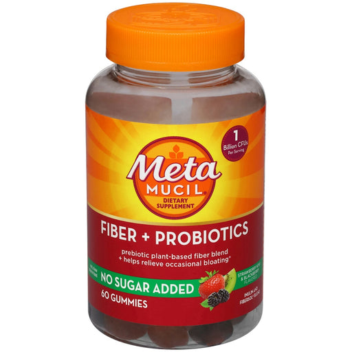 Metamucil Metamucil No Sugar Added Gummies Strawberry Kiwi & Blackberry Flavored Fiber + Probiotics Vitamins & Supplements White Smoke