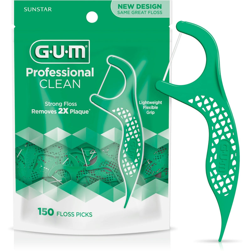 GUM GUM Professional Clean Floss Picks, Shred-Resistant Mint Health & Beauty White Smoke