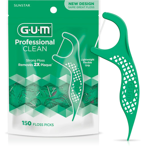 GUM GUM Professional Clean Floss Picks, Shred-Resistant Mint Health & Beauty White Smoke