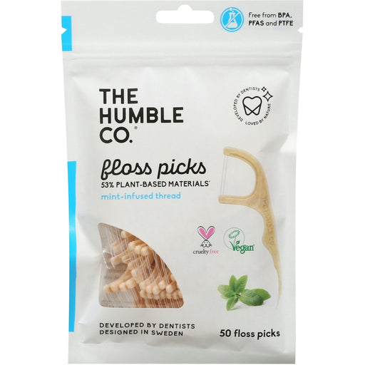 The Humble Co. Floss Picks 2 In 1  50 Cstrch Mnt Dental Floss Lavender