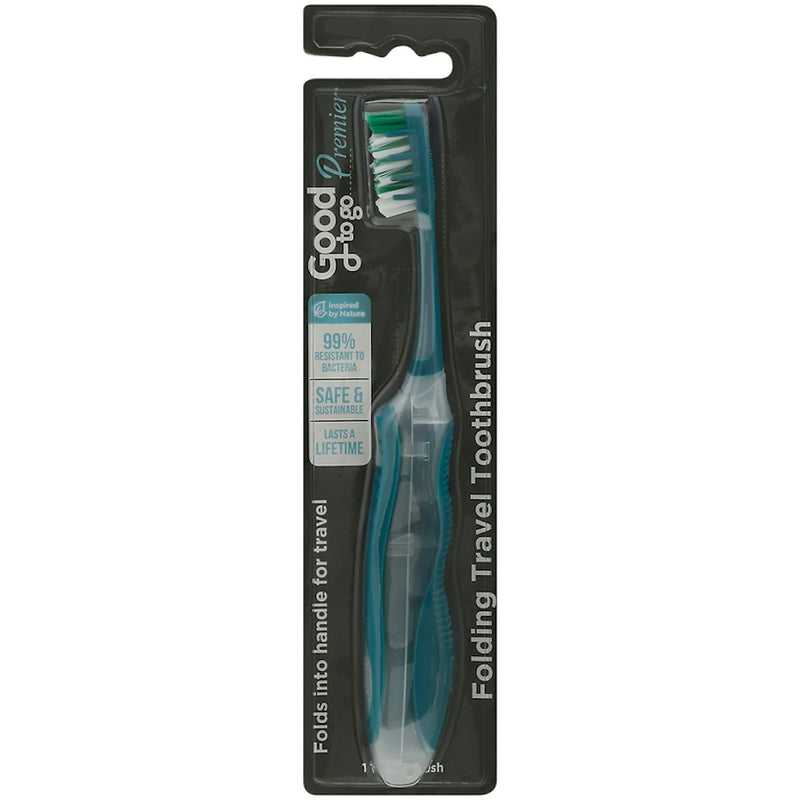 Good To Go Good To Go Premier Folding Travel Toothbrush Toothbrush Dark Slate Gray
