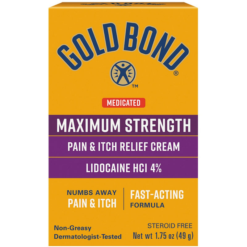 Gold Bond Gold Bond Pain & Itch Relief Cream, Maximum Strength, Medicated 1.75 oz First Aid Goldenrod