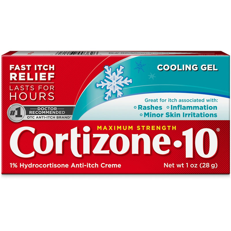 Cortizone 10 Cortizone 10 Anti-Itch Cream, Maximum Strength, Cooling Gel 1 Oz Medicine & Drugs Firebrick