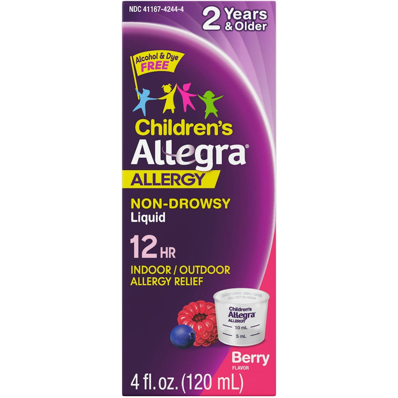 Allegra Allegra Allergy Relief, 12 Hr, Indoor/Outdoor, Children's, Berry Flavor, Liquid 4 Fl Oz Medicine & Drugs Dark Slate Gray