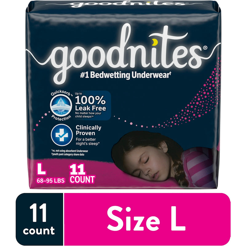 GoodNites GoodNites Nighttime Briefs Girls 5 11Ct Underwear Dark Slate Gray