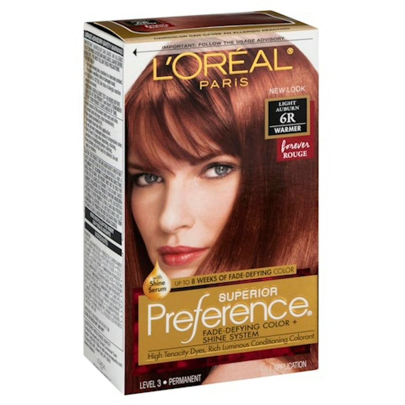 L'Oreal L'Oreal Superior Preference Permanent Hair Color, Warmer, Light Auburn 6R Hair Color White Smoke