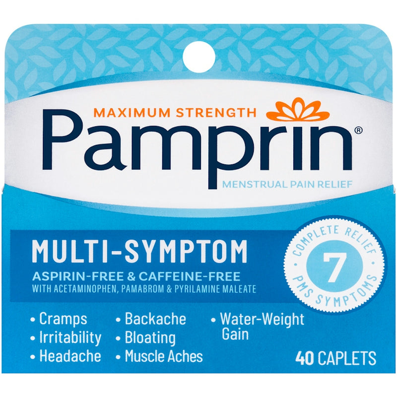 Pamprin Pamprin Caplets Maximum Strength Multi-Symptom Menstrual Pain Relief Personal Care Light Sea Green