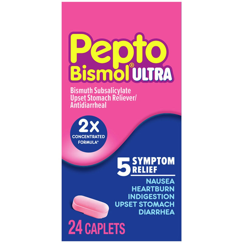 Pepto Bismol Pepto Bismol Ultra Caplets, Upset Stomach 5 Symptom Fast Relief Health & Beauty Midnight Blue