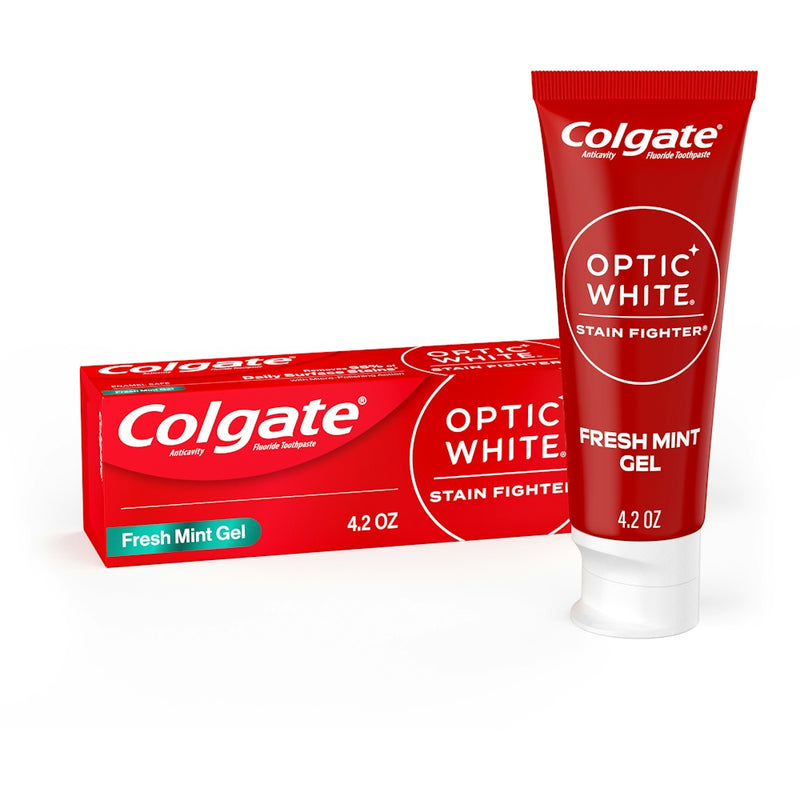 Colgate Colgate Optic White Toothpaste, Fluoride, Anticavity, Fresh Mint Gel, Stain Fighter Toothpaste White Smoke