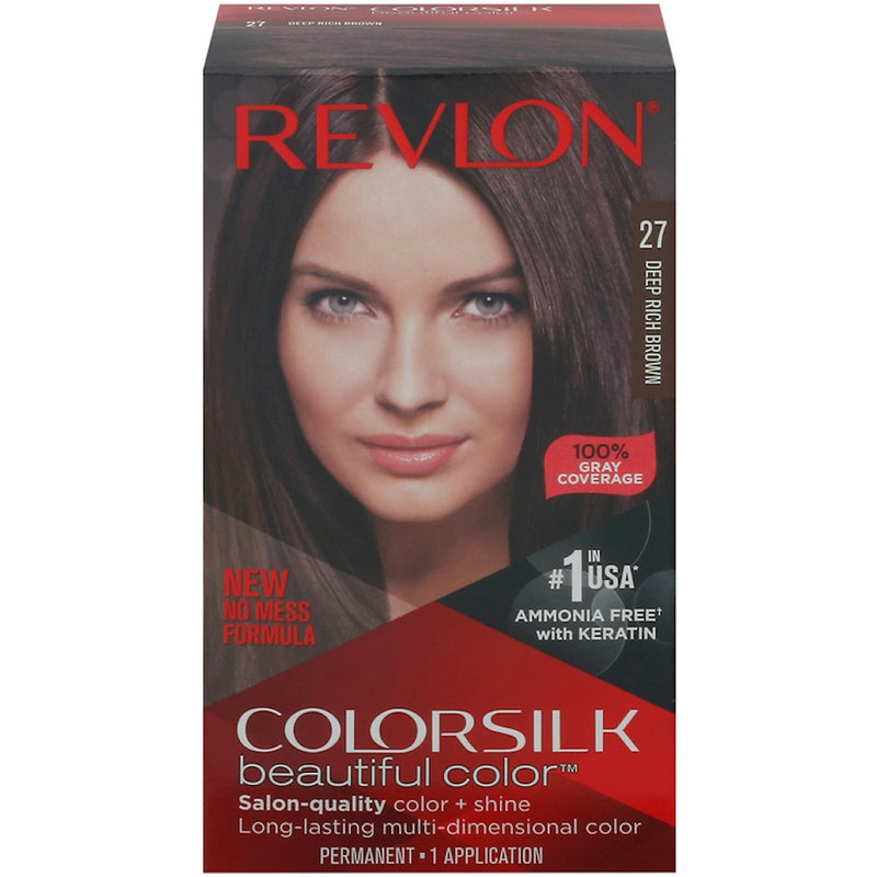 Revlon Revlon ColorSilk Beautiful Color Permanent Hair Dye, 27 Deep Rich Brown – Ammonia-Free with 100% Gray Coverage Hair Color Dark Slate Gray