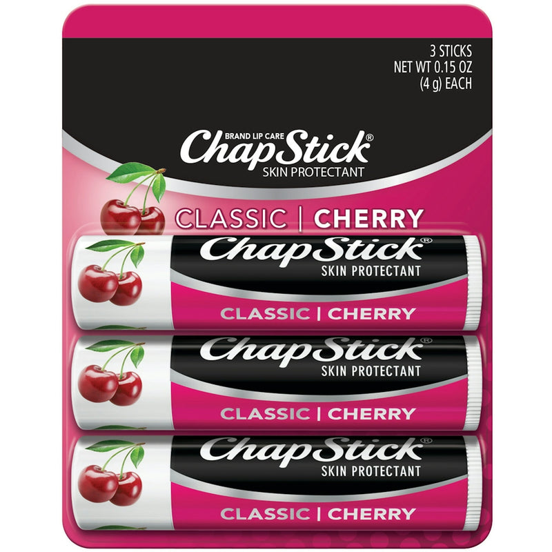 ChapStick ChapStick Classic Cherry Skin Protectant  3- 0.15 Oz Sticks Lip Balms & Treatments Black