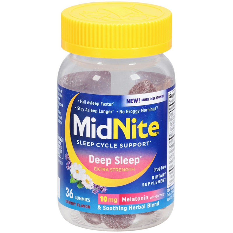 MidNite MidNite Deep Salep Extra Strength Melatonin 10Mg Gummies 36Ct Health & Beauty Gold