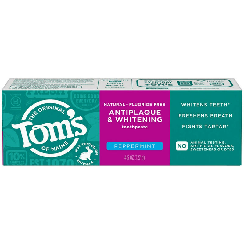 Tom's Tom's Of Maine Antiplaque & Whitening Peppermint Toothpaste 4.5 oz Toothpaste Dark Cyan