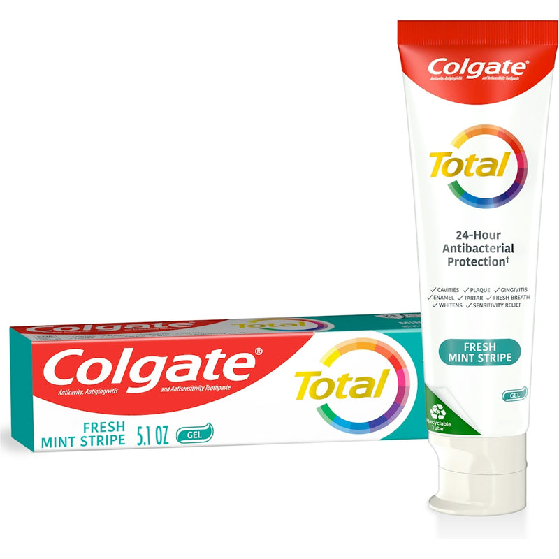 Colgate Colgate Total Fresh Mint Stripe Gel Toothpaste, 5.1 Oz Toothpaste White Smoke