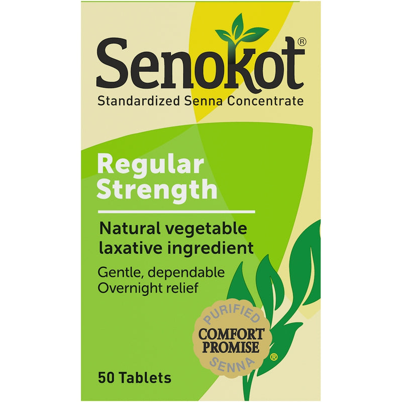 Senokot Senokot Regular Strength Natural Vegetable Laxative Ingredient Tablets, Senna Concentrate, Gentle Relief From Occasional Constipation Medicine & Drugs Yellow Green
