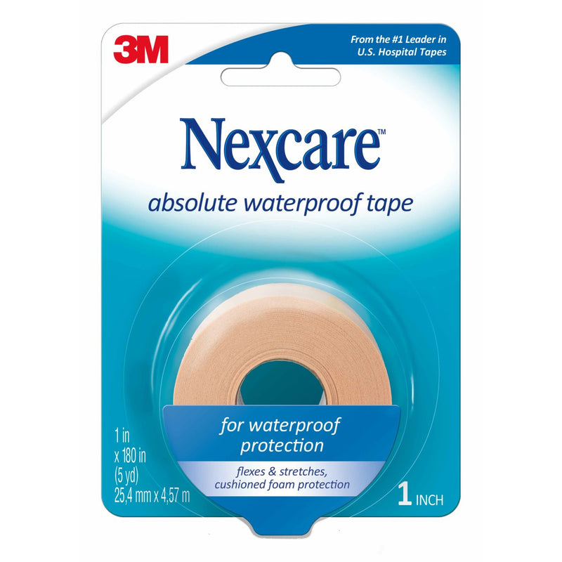 Nexcare Nexcare Hospital Tape, Cushions, Absolute Waterproof, 1 Inch First Aid White Smoke