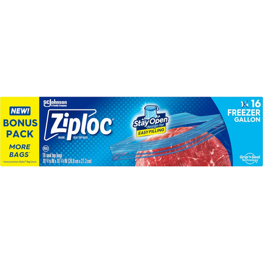 Ziploc Ziploc Seal Top Bags, Freezer, Gallon, Bonus Pack Freezers Deep Sky Blue