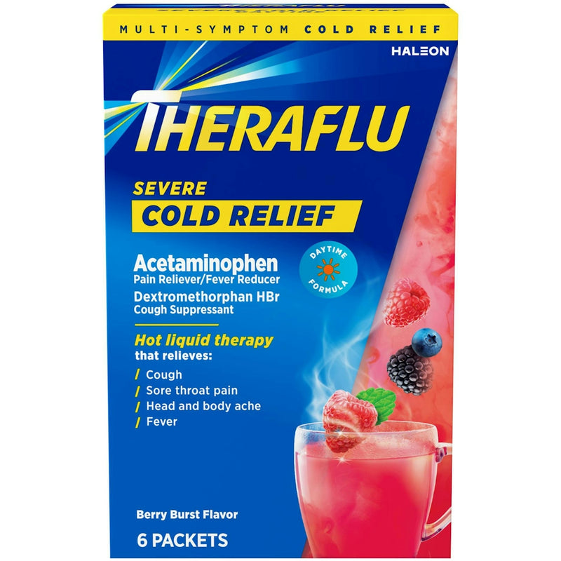 Theraflu Theraflu Cold Relief, Severe, Packets, Berry Burst Flavor Health & Beauty Dark Cyan