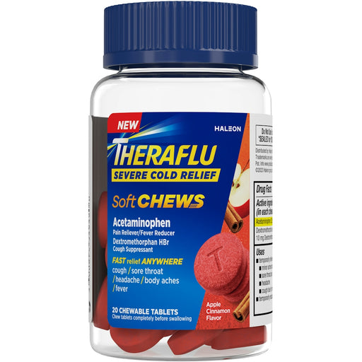 Theraflu Theraflu Soft Chews Apple Cinnamon Flavor Severe Cold Relief Apples White Smoke