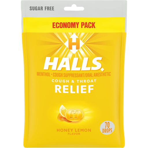 Halls Halls Cough & Throat Relief, Sugar Free, Honey Lemon Flavor, Economy Pack Health & Beauty Gold