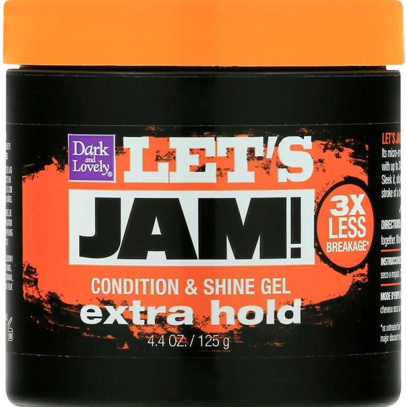 Let's Jam Let's Jam Shining Gel Extra Hold 4.25oz – Extra Firm Control Hair Styling Gel for All Hair Textures Hair Care Black