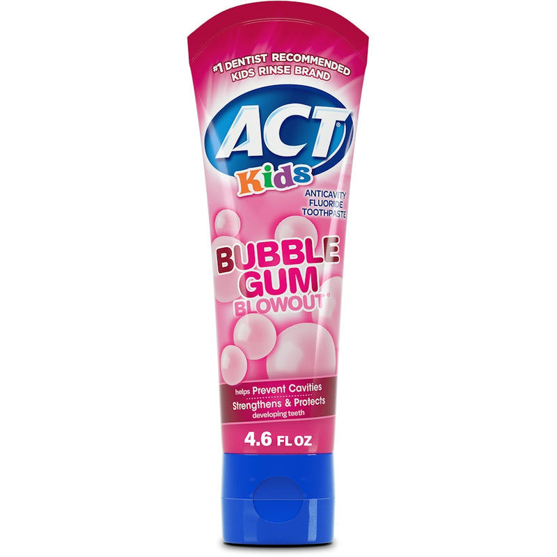 Act Act Kids Bubble Gum Blowout Anticavity Fluoride Toothpaste - 4.6 Ounce Toothpaste White Smoke