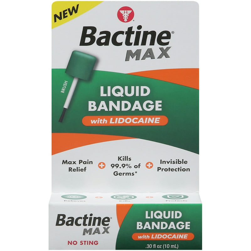 Bactine Bactine Max Liquid Bandage With Lidocaine, .30 Fl Oz Medical Tape & Bandages Light Gray
