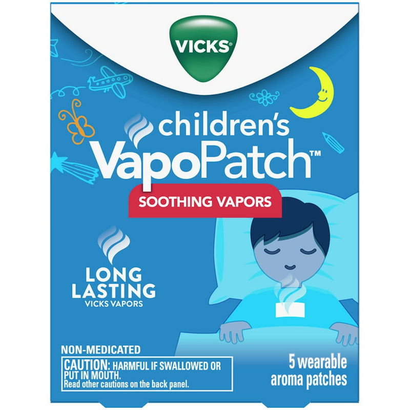 Vicks Vicks VapoPatch for Kids, Children’s Soothing Menthol Vapors, Adhesive Patches, 5 Count Respiratory Care Steel Blue